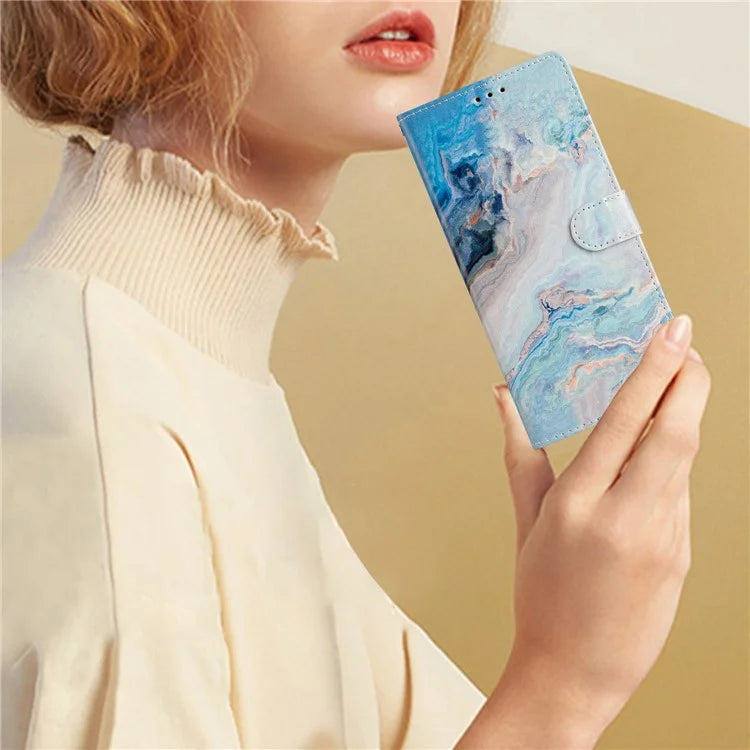 For Samsung Galaxy S24 FE Wallet Case PU Leather Pattern Printing Stand Phone Cover with Strap