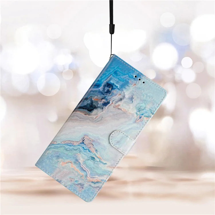 For Samsung Galaxy S24 FE Wallet Case PU Leather Pattern Printing Stand Phone Cover with Strap