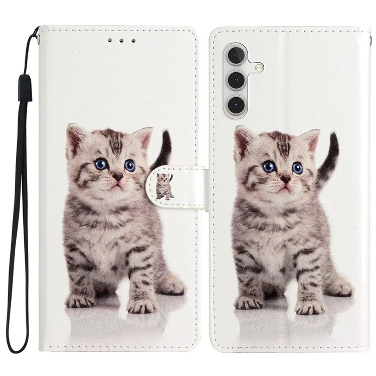 For Samsung Galaxy S24 FE Wallet Case PU Leather Pattern Printing Stand Phone Cover with Strap