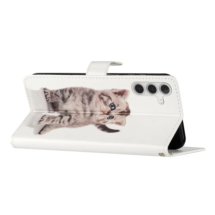 For Samsung Galaxy S24 FE Wallet Case PU Leather Pattern Printing Stand Phone Cover with Strap