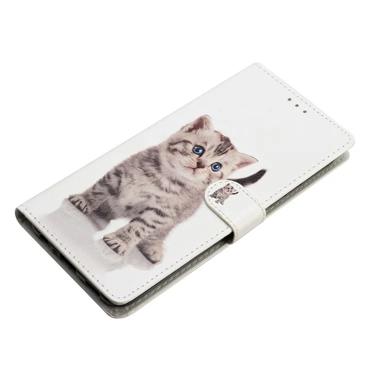 For Samsung Galaxy S24 FE Wallet Case PU Leather Pattern Printing Stand Phone Cover with Strap