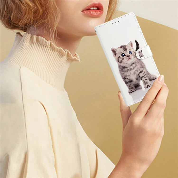 For Samsung Galaxy S24 FE Wallet Case PU Leather Pattern Printing Stand Phone Cover with Strap