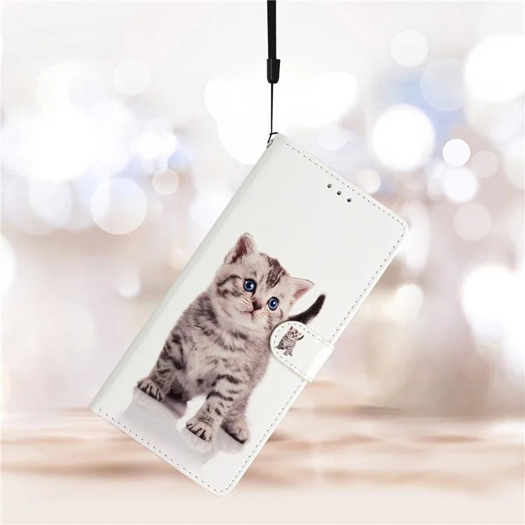 For Samsung Galaxy S24 FE Wallet Case PU Leather Pattern Printing Stand Phone Cover with Strap