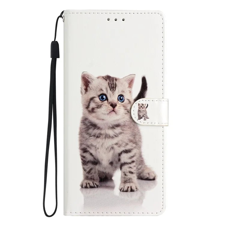 For Samsung Galaxy S24 FE Wallet Case PU Leather Pattern Printing Stand Phone Cover with Strap