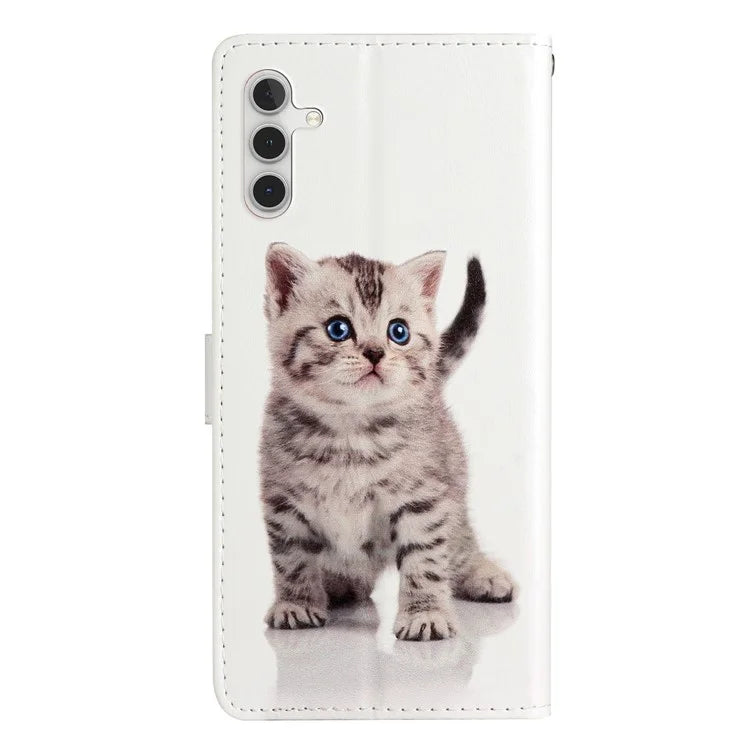 For Samsung Galaxy S24 FE Wallet Case PU Leather Pattern Printing Stand Phone Cover with Strap