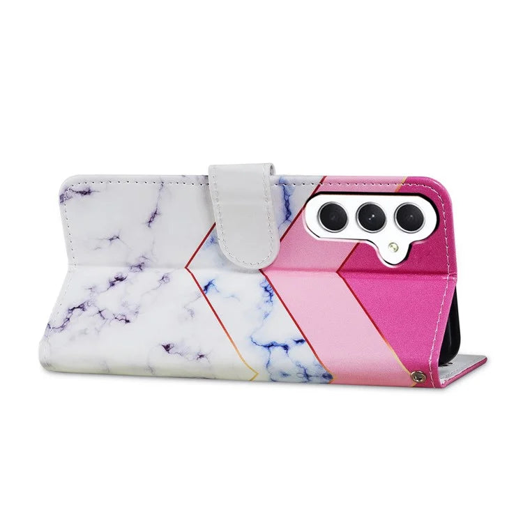 For Samsung Galaxy S24 FE Wallet Case PU Leather Pattern Printing Stand Phone Cover with Strap