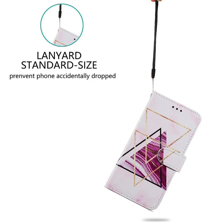 For Samsung Galaxy S24 FE Wallet Case PU Leather Pattern Printing Stand Phone Cover with Strap