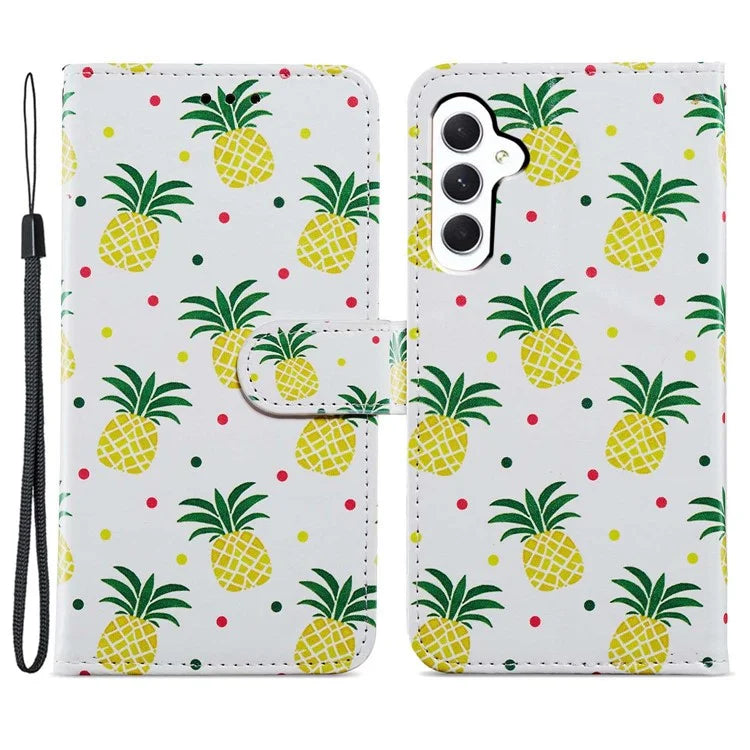 For Samsung Galaxy S24 FE Wallet Case PU Leather Pattern Printing Stand Phone Cover with Strap