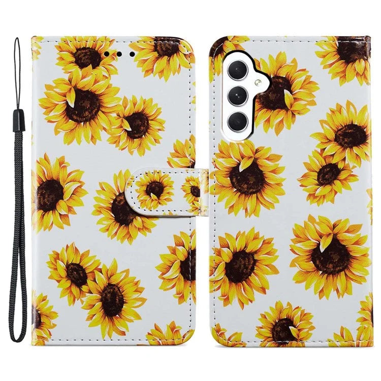 For Samsung Galaxy S24 FE Wallet Case PU Leather Pattern Printing Stand Phone Cover with Strap