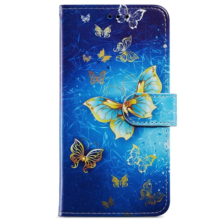 For Samsung Galaxy S24 FE Wallet Case PU Leather Pattern Printing Stand Phone Cover with Strap