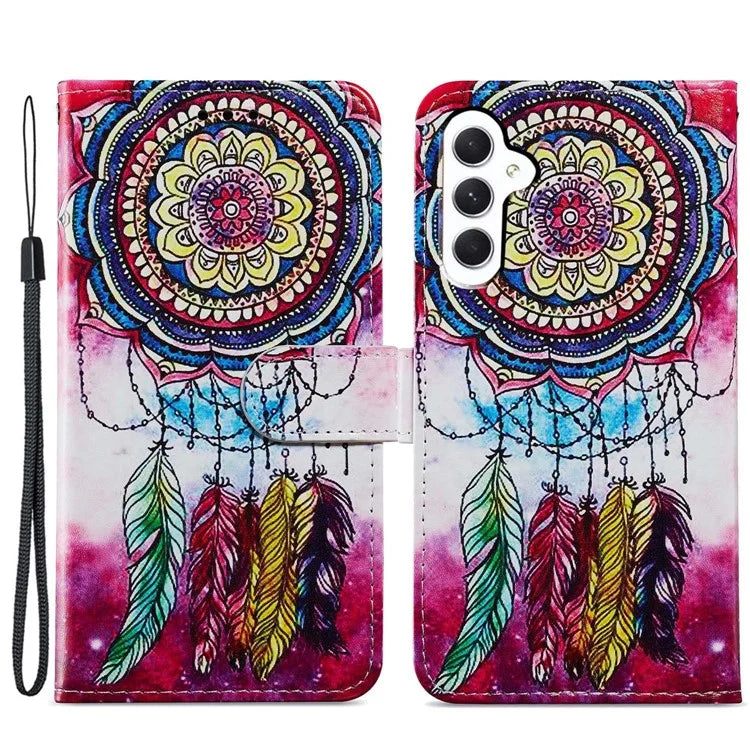 For Samsung Galaxy S24 FE Wallet Case PU Leather Pattern Printing Stand Phone Cover with Strap