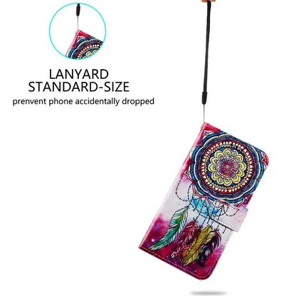 For Samsung Galaxy S24 FE Wallet Case PU Leather Pattern Printing Stand Phone Cover with Strap
