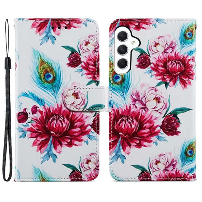 For Samsung Galaxy S24 FE Wallet Case PU Leather Pattern Printing Stand Phone Cover with Strap