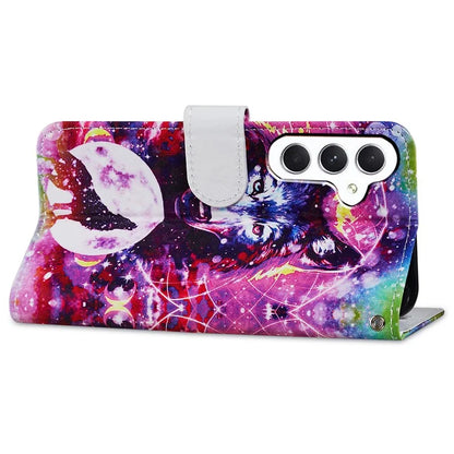 For Samsung Galaxy S24 FE Wallet Case PU Leather Pattern Printing Stand Phone Cover with Strap