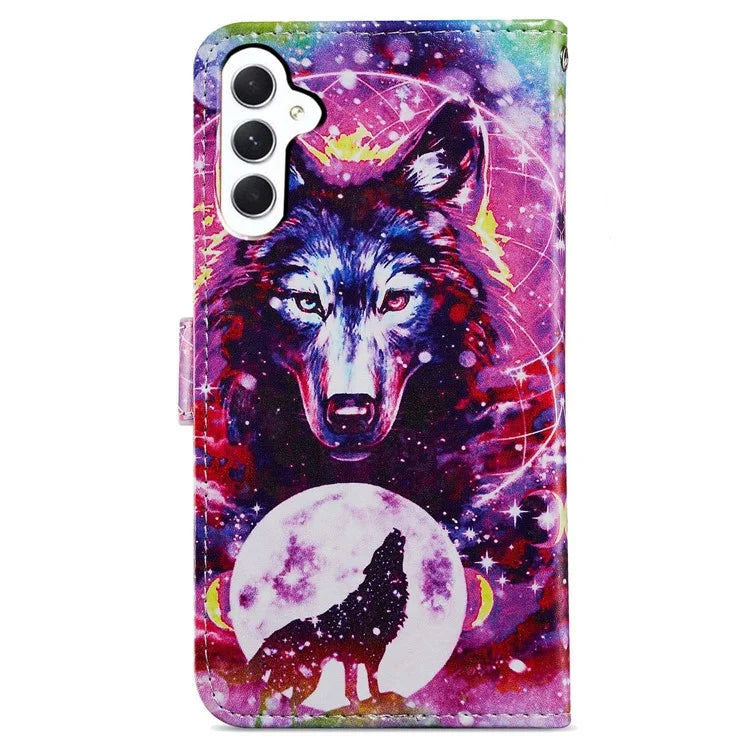For Samsung Galaxy S24 FE Wallet Case PU Leather Pattern Printing Stand Phone Cover with Strap