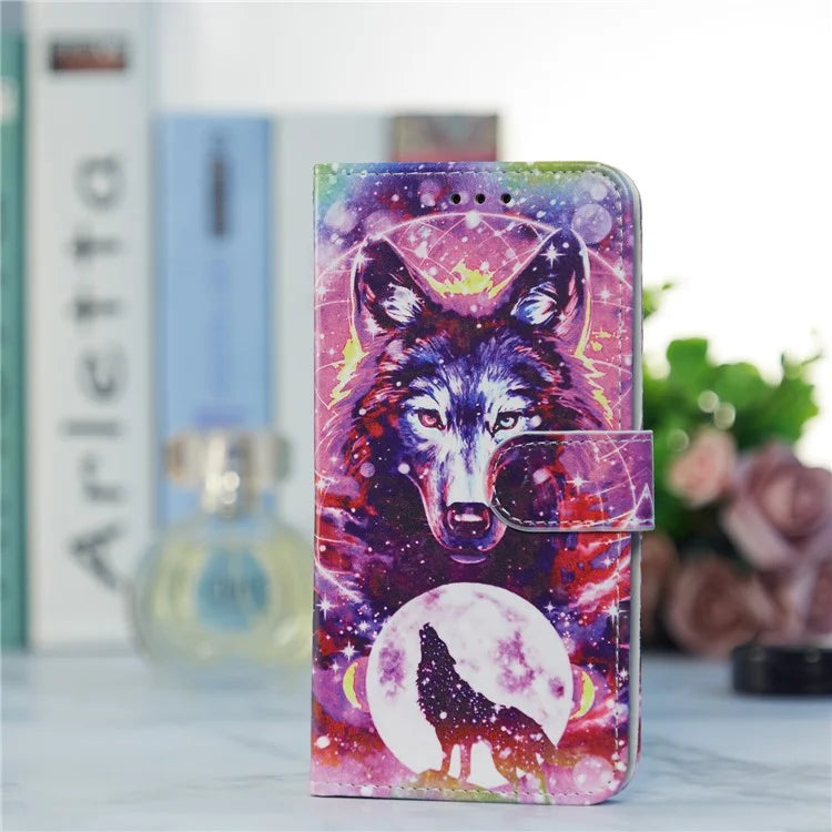 For Samsung Galaxy S24 FE Wallet Case PU Leather Pattern Printing Stand Phone Cover with Strap