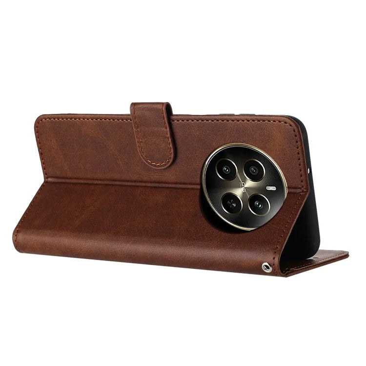 For Realme Narzo 70 5G / Narzo 70 Pro 5G / P1 5G / 12 4G / 12+ 5G Case Flip Stand PU Leather Wallet Phone Cover Calf Texture