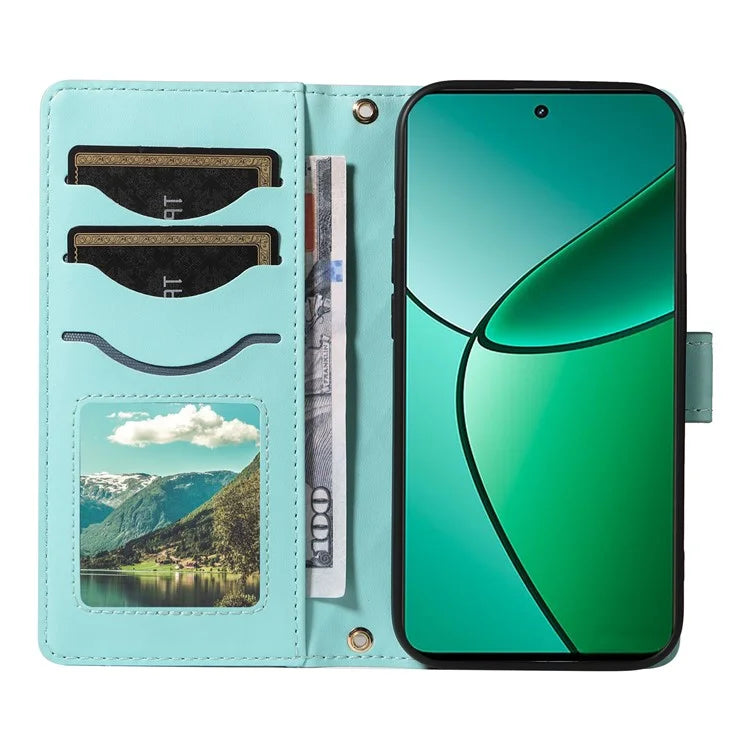 For Realme Narzo 70 5G / Narzo 70 Pro 5G / P1 5G / 12 4G / 12+ 5G Case Wallet Rhombus Leather Phone Cover with Shoulder Strap, Wrist Strap