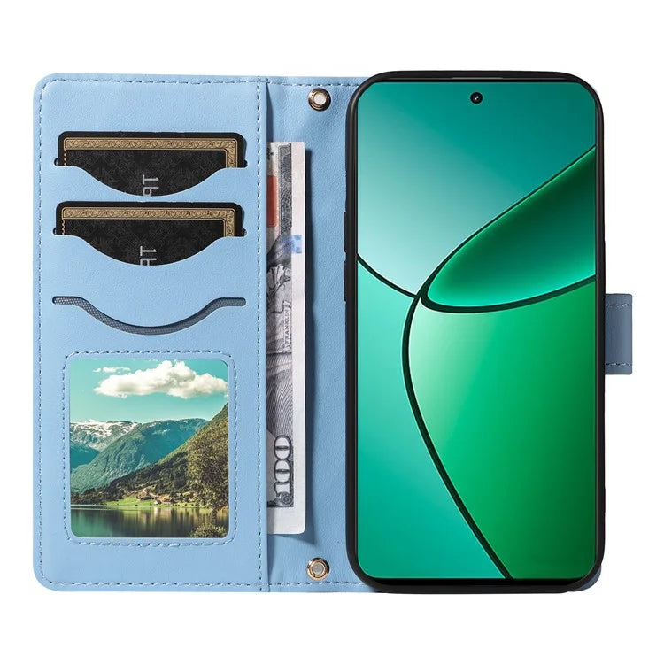 For Realme Narzo 70 5G / Narzo 70 Pro 5G / P1 5G / 12 4G / 12+ 5G Case Wallet Rhombus Leather Phone Cover with Shoulder Strap, Wrist Strap