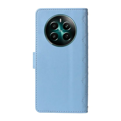 For Realme Narzo 70 5G / Narzo 70 Pro 5G / P1 5G / 12 4G / 12+ 5G Case Wallet Rhombus Leather Phone Cover with Shoulder Strap, Wrist Strap