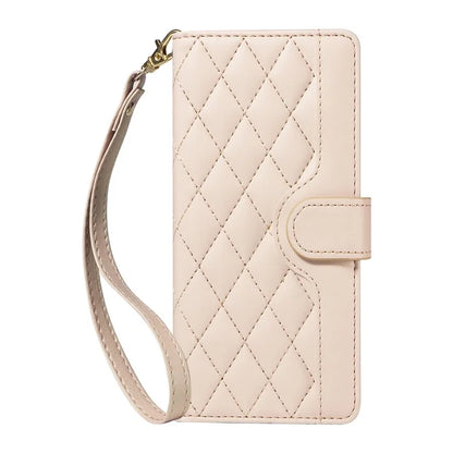 For Realme Narzo 70 5G / Narzo 70 Pro 5G / P1 5G / 12 4G / 12+ 5G Case Wallet Rhombus Leather Phone Cover with Shoulder Strap, Wrist Strap