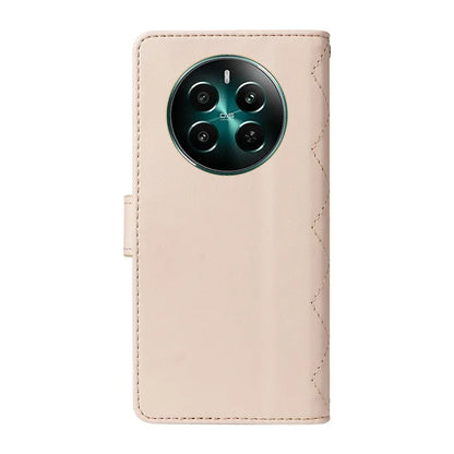 For Realme Narzo 70 5G / Narzo 70 Pro 5G / P1 5G / 12 4G / 12+ 5G Case Wallet Rhombus Leather Phone Cover with Shoulder Strap, Wrist Strap