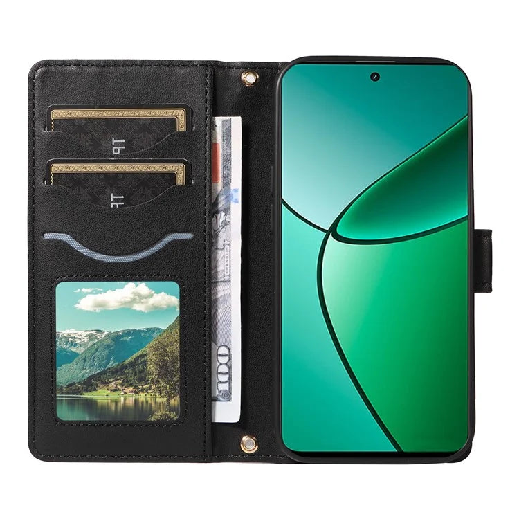 For Realme Narzo 70 5G / Narzo 70 Pro 5G / P1 5G / 12 4G / 12+ 5G Case Wallet Rhombus Leather Phone Cover with Shoulder Strap, Wrist Strap