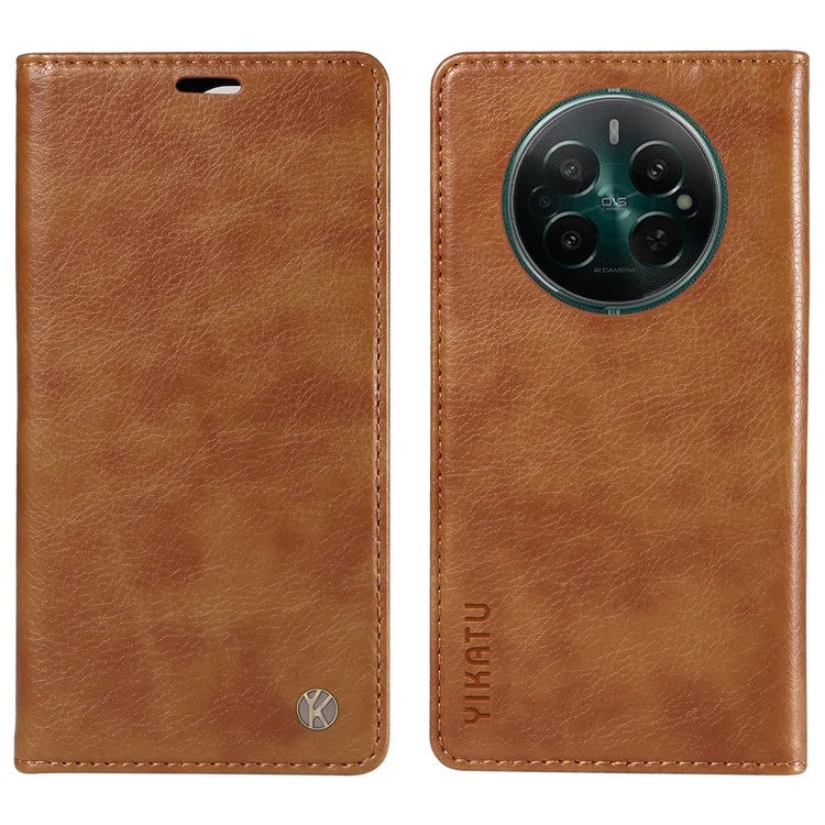 YIKATU YK-006 For Realme Narzo 70 5G / Narzo 70 Pro 5G / P1 5G / 12 4G / 12+ 5G Case Wallet Litchi Grain Leather Phone Cover