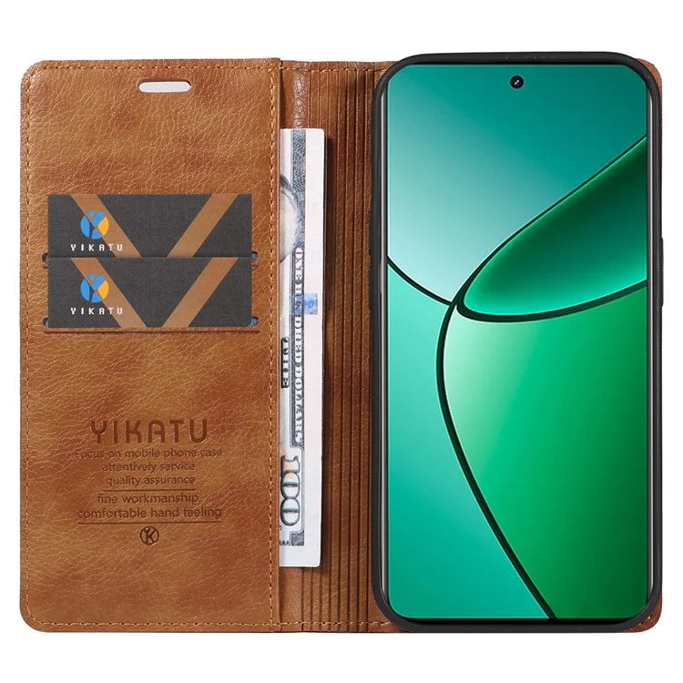 YIKATU YK-006 For Realme Narzo 70 5G / Narzo 70 Pro 5G / P1 5G / 12 4G / 12+ 5G Case Wallet Litchi Grain Leather Phone Cover