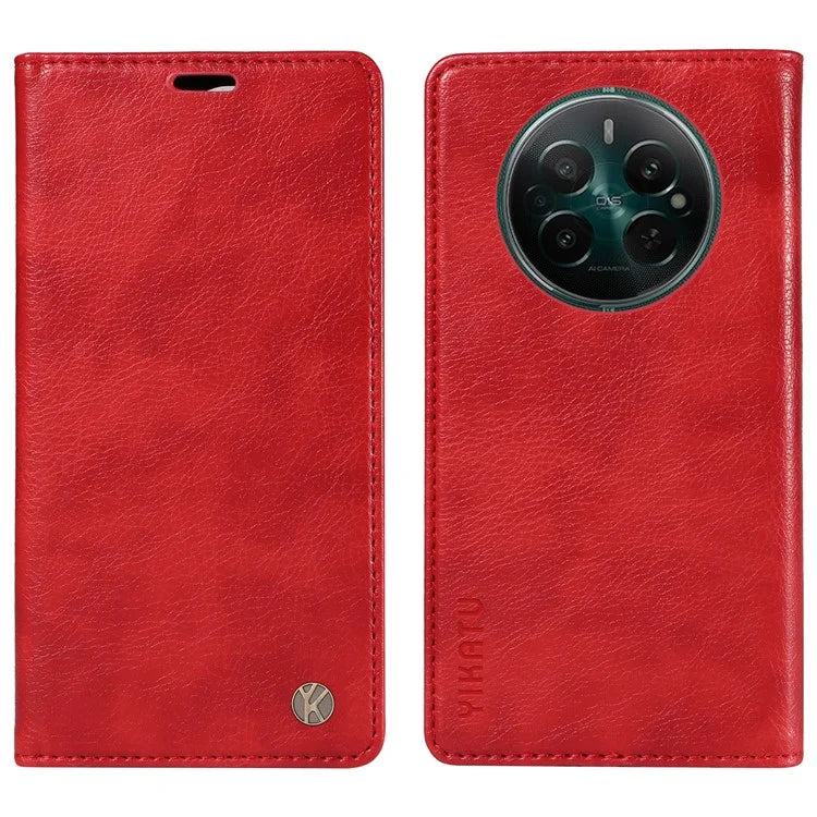 YIKATU YK-006 For Realme Narzo 70 5G / Narzo 70 Pro 5G / P1 5G / 12 4G / 12+ 5G Case Wallet Litchi Grain Leather Phone Cover