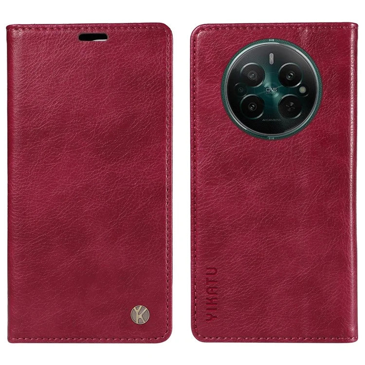 YIKATU YK-006 For Realme Narzo 70 5G / Narzo 70 Pro 5G / P1 5G / 12 4G / 12+ 5G Case Wallet Litchi Grain Leather Phone Cover
