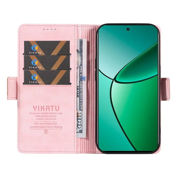 YIKATU YK-007 For Realme Narzo 70 5G / Narzo 70 Pro 5G / P1 5G / 12 4G / 12+ 5G Case Side Buckle PU Leather Phone Cover Litchi Texture
