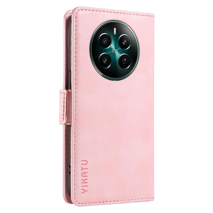 YIKATU YK-007 For Realme Narzo 70 5G / Narzo 70 Pro 5G / P1 5G / 12 4G / 12+ 5G Case Side Buckle PU Leather Phone Cover Litchi Texture