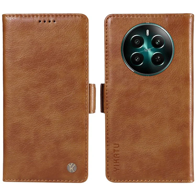 YIKATU YK-007 For Realme Narzo 70 5G / Narzo 70 Pro 5G / P1 5G / 12 4G / 12+ 5G Case Side Buckle PU Leather Phone Cover Litchi Texture