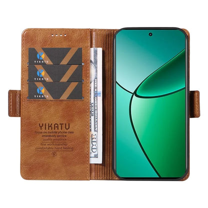 YIKATU YK-007 For Realme Narzo 70 5G / Narzo 70 Pro 5G / P1 5G / 12 4G / 12+ 5G Case Side Buckle PU Leather Phone Cover Litchi Texture