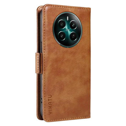 YIKATU YK-007 For Realme Narzo 70 5G / Narzo 70 Pro 5G / P1 5G / 12 4G / 12+ 5G Case Side Buckle PU Leather Phone Cover Litchi Texture