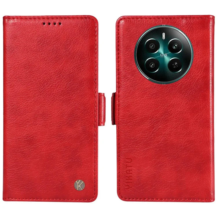 YIKATU YK-007 For Realme Narzo 70 5G / Narzo 70 Pro 5G / P1 5G / 12 4G / 12+ 5G Case Side Buckle PU Leather Phone Cover Litchi Texture
