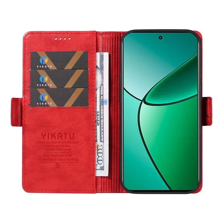 YIKATU YK-007 For Realme Narzo 70 5G / Narzo 70 Pro 5G / P1 5G / 12 4G / 12+ 5G Case Side Buckle PU Leather Phone Cover Litchi Texture