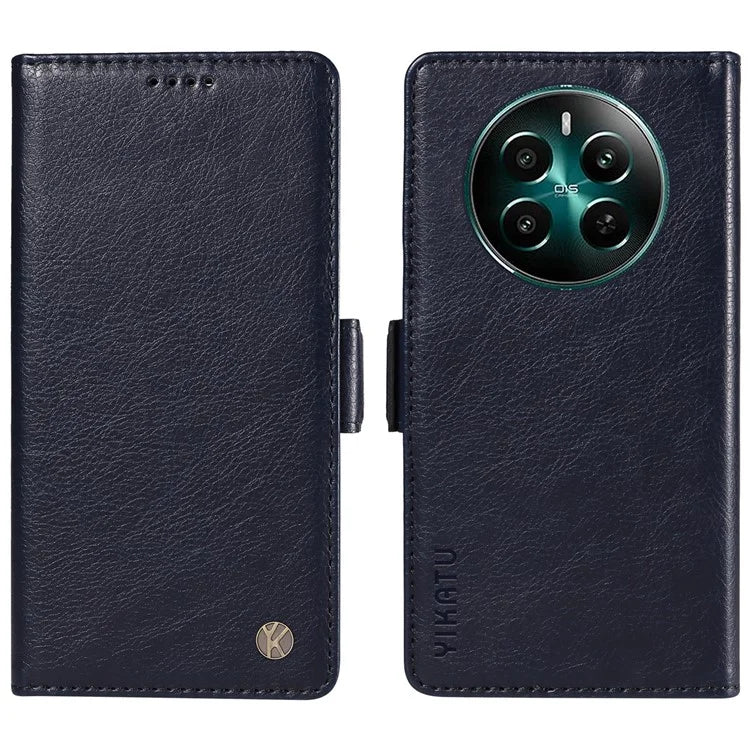 YIKATU YK-007 For Realme Narzo 70 5G / Narzo 70 Pro 5G / P1 5G / 12 4G / 12+ 5G Case Side Buckle PU Leather Phone Cover Litchi Texture