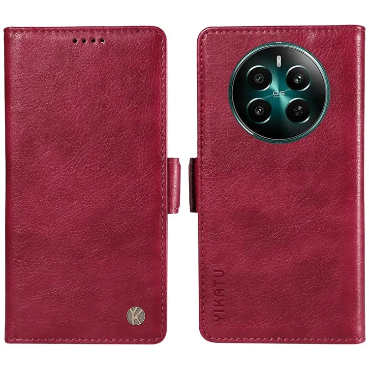 YIKATU YK-007 For Realme Narzo 70 5G / Narzo 70 Pro 5G / P1 5G / 12 4G / 12+ 5G Case Side Buckle PU Leather Phone Cover Litchi Texture
