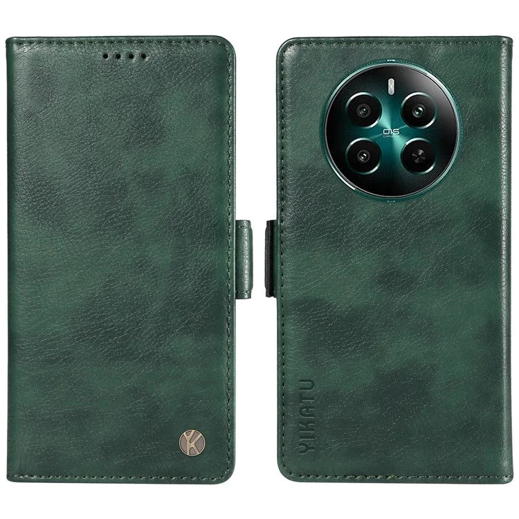 YIKATU YK-007 For Realme Narzo 70 5G / Narzo 70 Pro 5G / P1 5G / 12 4G / 12+ 5G Case Side Buckle PU Leather Phone Cover Litchi Texture