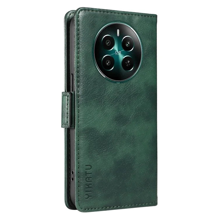 YIKATU YK-007 For Realme Narzo 70 5G / Narzo 70 Pro 5G / P1 5G / 12 4G / 12+ 5G Case Side Buckle PU Leather Phone Cover Litchi Texture