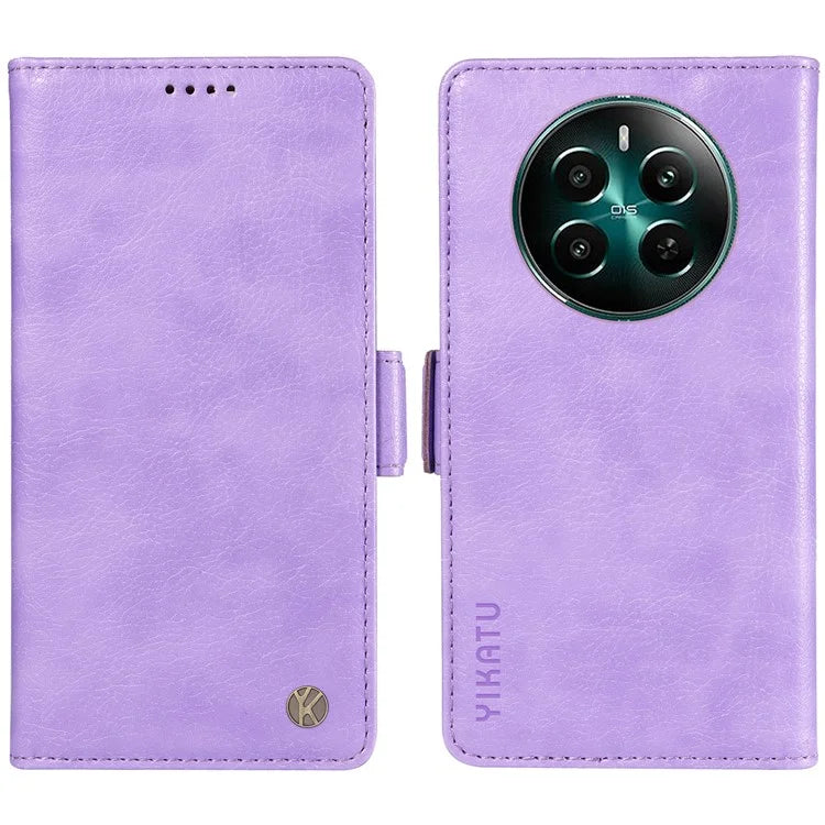 YIKATU YK-007 For Realme Narzo 70 5G / Narzo 70 Pro 5G / P1 5G / 12 4G / 12+ 5G Case Side Buckle PU Leather Phone Cover Litchi Texture