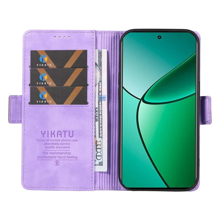 YIKATU YK-007 For Realme Narzo 70 5G / Narzo 70 Pro 5G / P1 5G / 12 4G / 12+ 5G Case Side Buckle PU Leather Phone Cover Litchi Texture