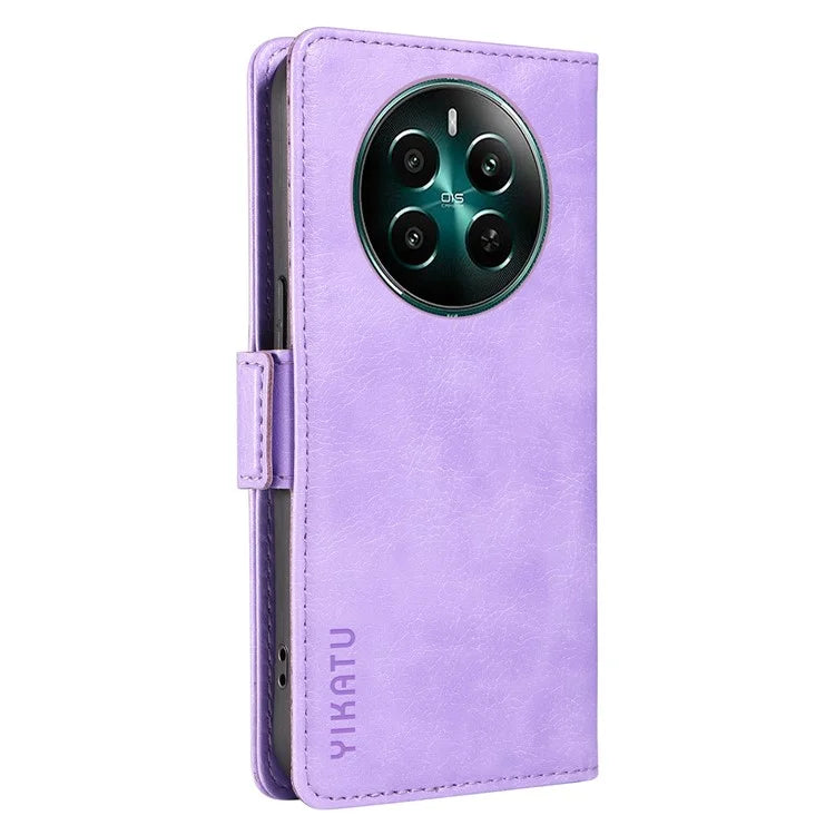 YIKATU YK-007 For Realme Narzo 70 5G / Narzo 70 Pro 5G / P1 5G / 12 4G / 12+ 5G Case Side Buckle PU Leather Phone Cover Litchi Texture
