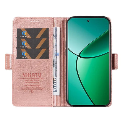 YIKATU YK-007 For Realme Narzo 70 5G / Narzo 70 Pro 5G / P1 5G / 12 4G / 12+ 5G Case Side Buckle PU Leather Phone Cover Litchi Texture