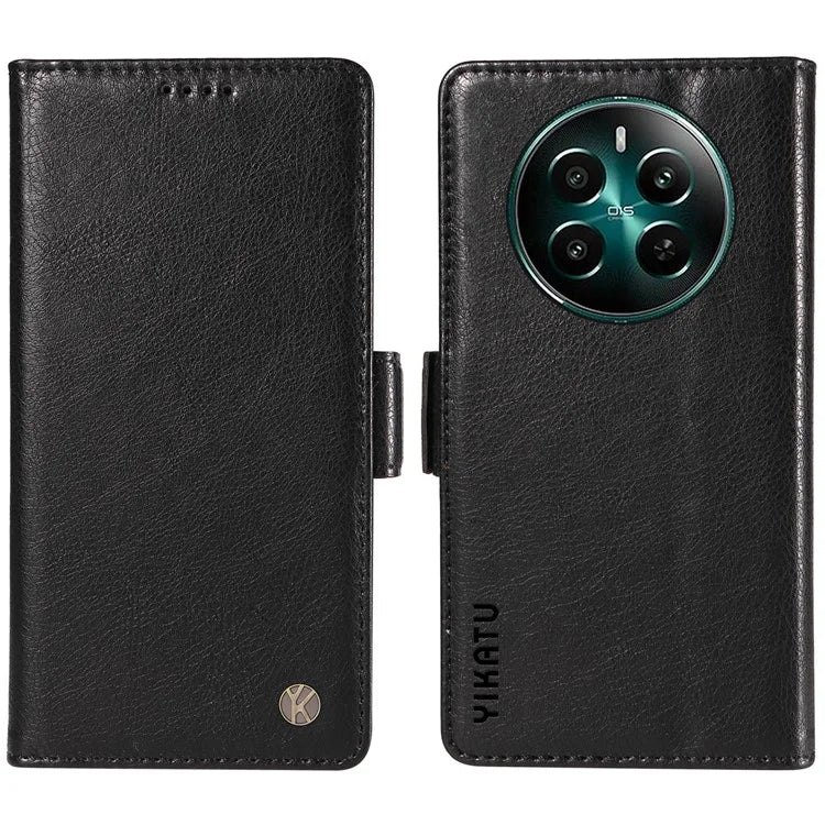 YIKATU YK-007 For Realme Narzo 70 5G / Narzo 70 Pro 5G / P1 5G / 12 4G / 12+ 5G Case Side Buckle PU Leather Phone Cover Litchi Texture