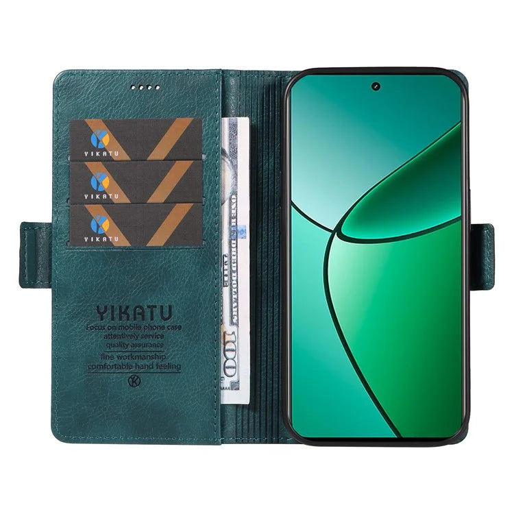 YIKATU YK-007 For Realme Narzo 70 5G / Narzo 70 Pro 5G / P1 5G / 12 4G / 12+ 5G Case Side Buckle PU Leather Phone Cover Litchi Texture