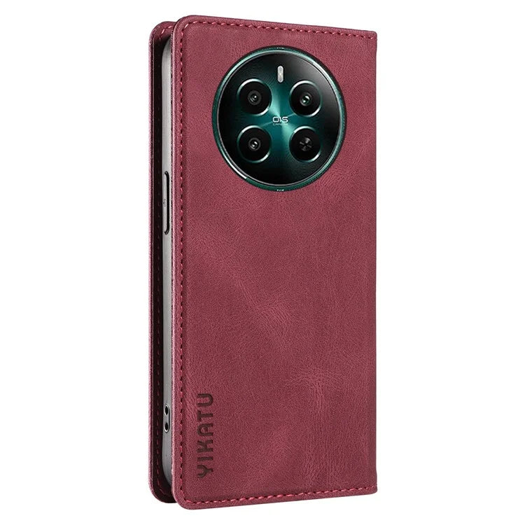 YIKATU YK-004 For Realme Narzo 70 5G  /  Narzo 70 Pro 5G  /  P1 5G  /  12 4G  /  12+ 5G Case Leather Skin-Touch Phone Cover Magnetic Auto-Absorbed
