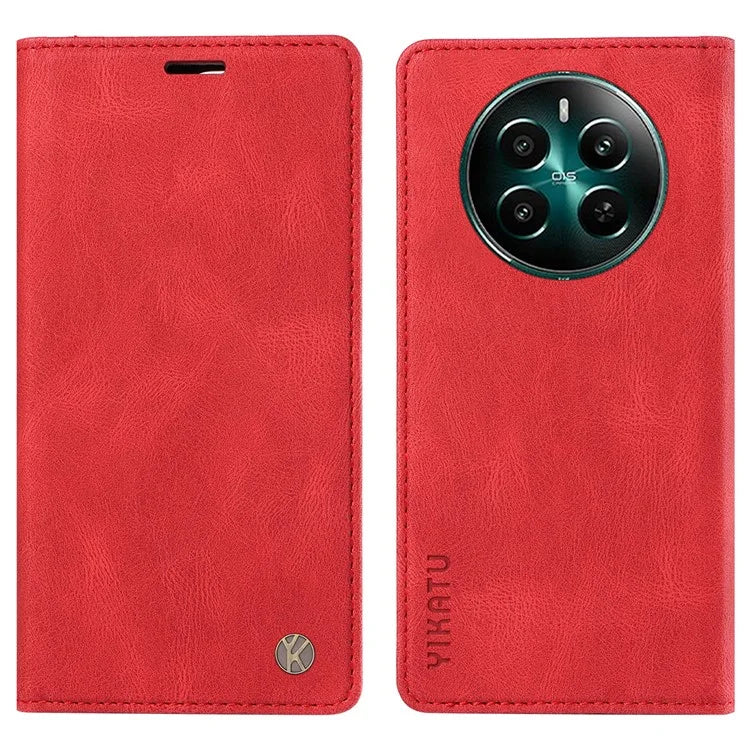 YIKATU YK-004 For Realme Narzo 70 5G  /  Narzo 70 Pro 5G  /  P1 5G  /  12 4G  /  12+ 5G Case Leather Skin-Touch Phone Cover Magnetic Auto-Absorbed